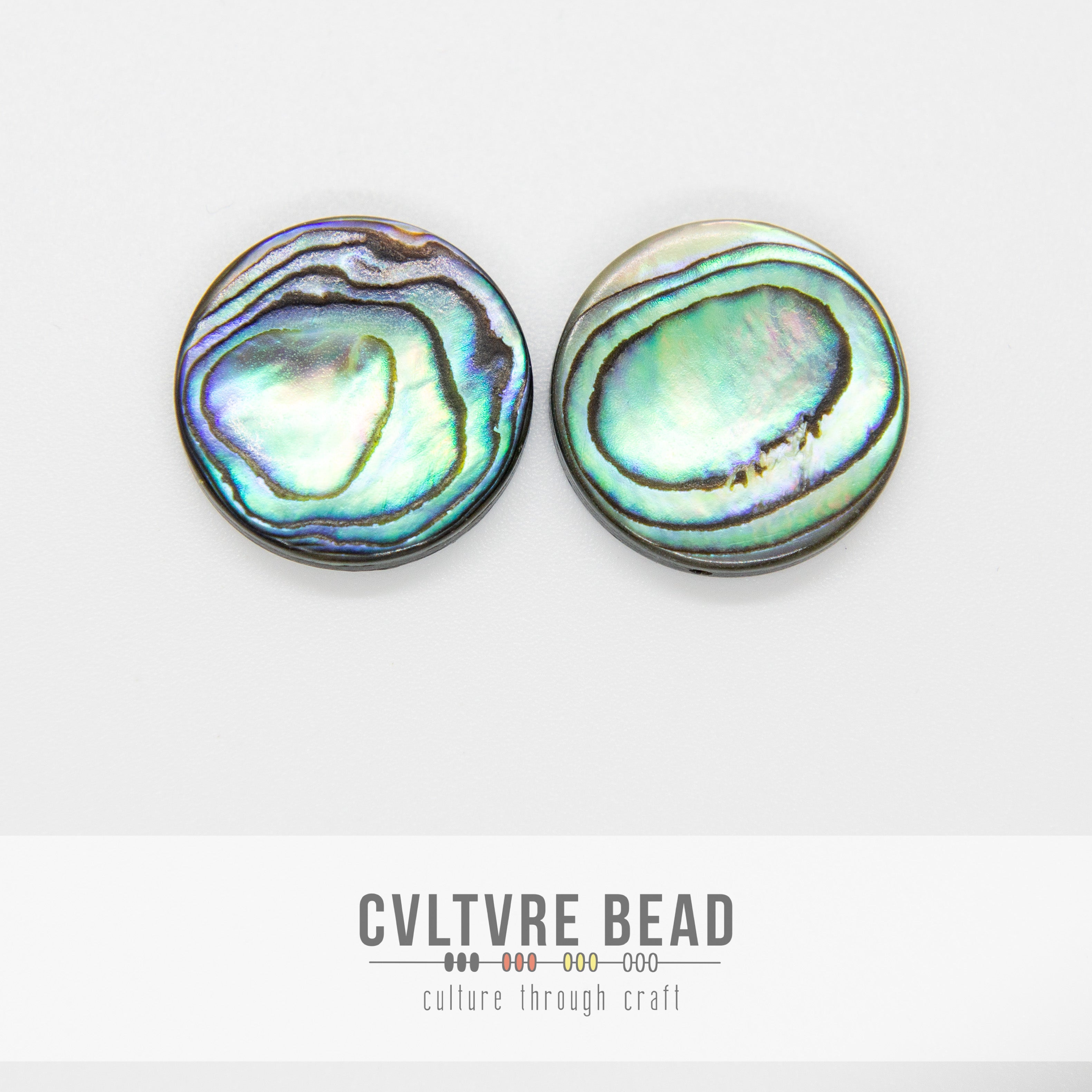 Abalone Pearl Sea Shell 20mm 2pcs